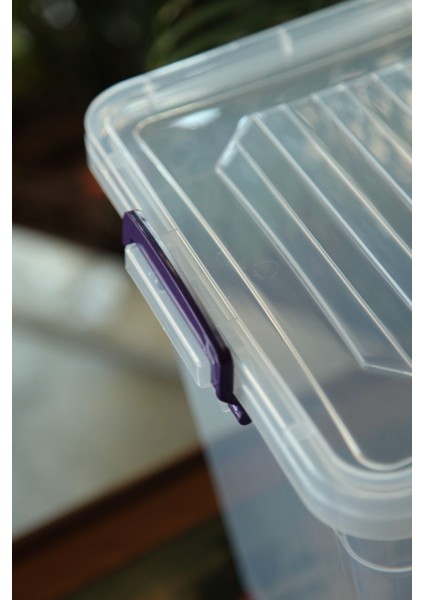 Şeffaf 30 Litrelik Kilitli Düzenleme Saklama Kabı, Beyaz Renkli, Dayanıklı ve Kullanışlı. fırsatları