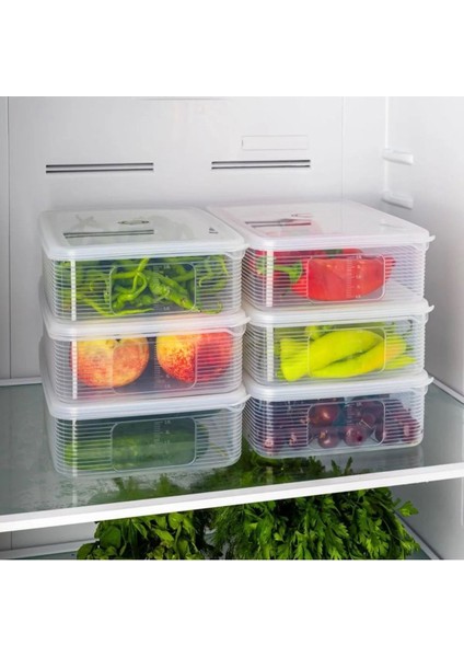 Turuncu 6'lı Sızdırmaz Göstergeli Büyük Boy Dikdörtgen Saklama Kabı Seti 3,5 Lt fiyatları