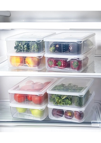 Turuncu 6'lı Sızdırmaz Göstergeli Büyük Boy Dikdörtgen Saklama Kabı Seti 3,5 Lt fırsatları