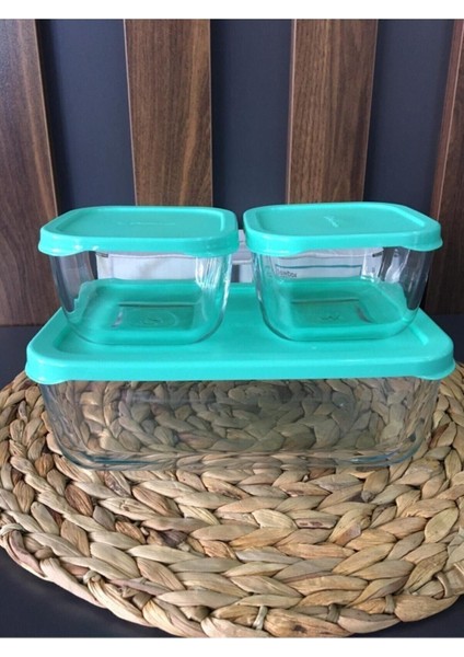 Turkuaz 3'lü Saklama Kabı Seti, Pratik ve Şık Mutfak Gereçleri