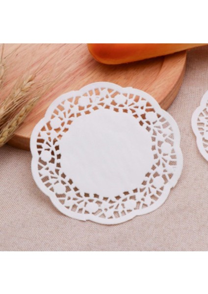 Beyaz 200 Adet 9 cm Dantel Bardak Altlığı, Çay ve Kahve Için Şık Dekor ve Hediye Seçeneği