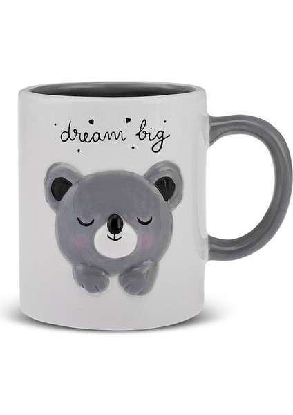 Sevimli Ayı Figürlü 400 ml Seramik Kupa, Gri Renkli, Şık ve Kullanışlı Tasarım fırsatları