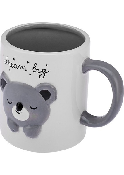 Sevimli Ayı Figürlü 400 ml Seramik Kupa, Gri Renkli, Şık ve Kullanışlı Tasarım indirimleri