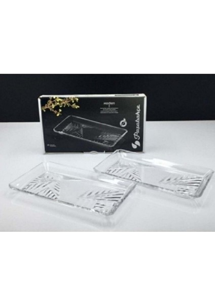 Bej Cam Tatlı Tabağı Çiftli, Şık ve Zarif Sunum Için Idealdir