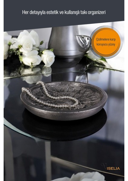 Şık Gümüş Takı ve Makyaj Düzenleyici, Eskitme Renk, 6 Parça Set fırsatları