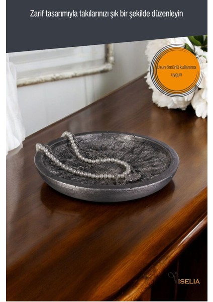 Şık Gümüş Takı ve Makyaj Düzenleyici, Eskitme Renk, 6 Parça Set