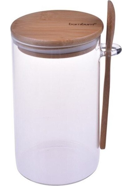 Kahverengi Cam Saklama Kabı, 12 Cm, Şık ve Pratik Mutfak Gereci