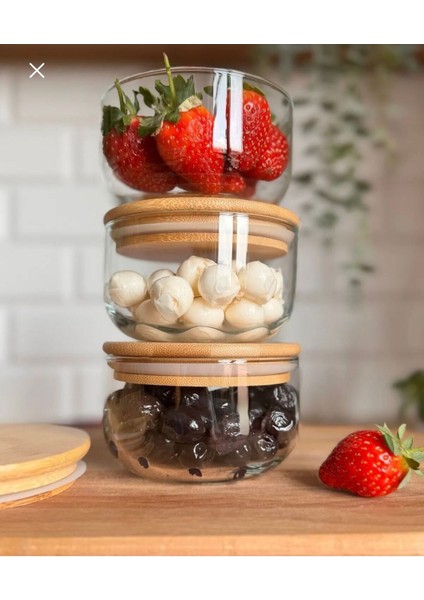 Bambu Kapaklı Vakumlu Cam Saklama Kabı, Pratik ve Şık Saklama Çözümü fiyatları