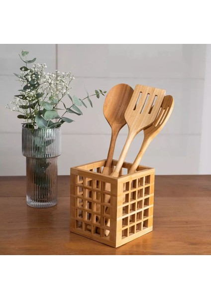 Bambu Kare Kaşıklık ve Dekoratif Kutu, Şık ve Doğal Tasarım modelleri
