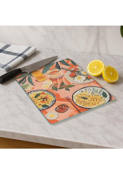 Şeffaf Cam Kesme Tahtası 20X30 Cm, Dayanıklı ve Hijyenik Mutfak Gereci