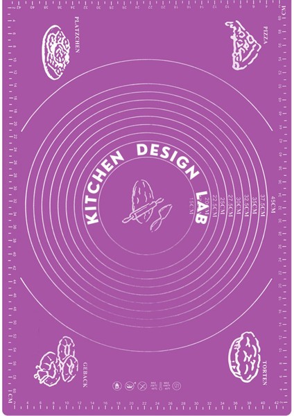 Mor Silikon Ölçülü Çok Amaçlı Hamur Açma Matı 45X65 Cm, Çelik Un Eleği ve Hamur Kesici fiyatları