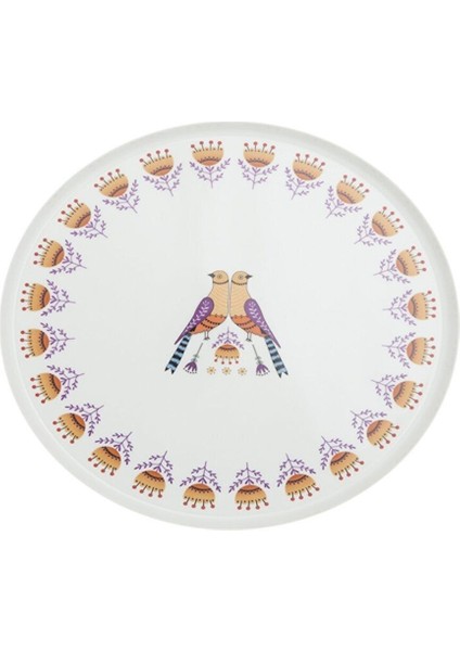 Renkli Folk Dans Düz Tabak 27CM, Şık ve Zarif Sunum Için Mükemmel Seçim