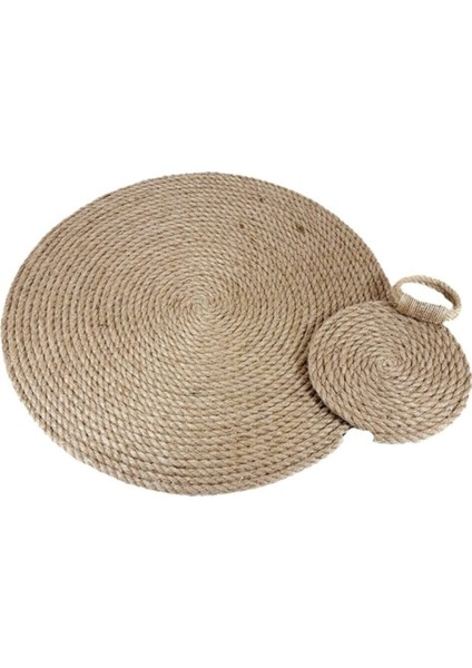 Haki Hasır Ip Halat Supla ve Amerikan Servis, Şık ve Dayanıklı Ev Dekoru Seçeneği