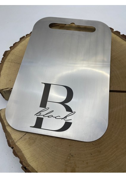 Kişiselleştirilebilir Gri Paslanmaz Çelik Kesme Tahtası, Antibakteriyel ve Şık Mutfak Gereci