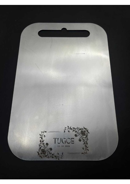 Kişiselleştirilebilir Gri Paslanmaz Çelik Kesme Tahtası, Antibakteriyel ve Şık Mutfak Gereci fırsatları