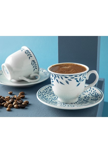 Lacivert Porselen 4'lü Kahve Fincan Takımı 80 Ml, Şık ve Zarif Tasarım fiyatları