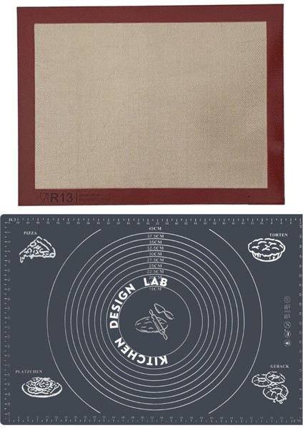 Isıya Dayanıklı Gri Hamur Açma Matı, Ölçülü, 45X65 cm