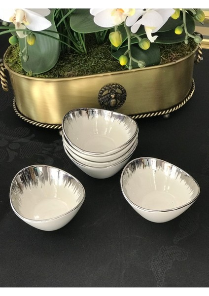 6'lı Safir Seramik Çerezlik Seti, Şık ve Kullanışlı Tasarım, Ev ve Davetler Için Ideal