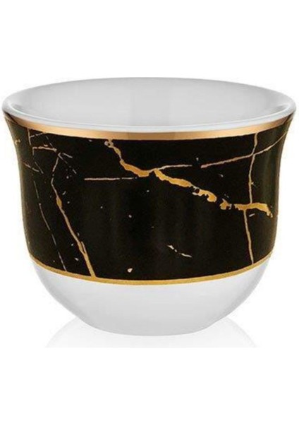 6'lı Mermer Siyah Kahve Seti, 90CC, Şık ve Kullanışlı Tasarım