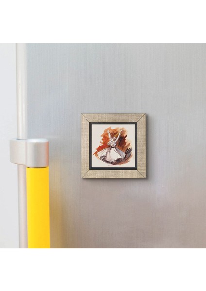 Bej Semazen Temalı Mdf Magnet, Buzdolabı Süsü, Dekoratif ve Şık Tasarım modelleri