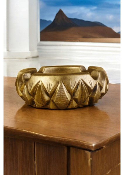 Altın Eskitme Renkli Küllük, Sigara Küllüğü, Şık ve Zarif Tasarım