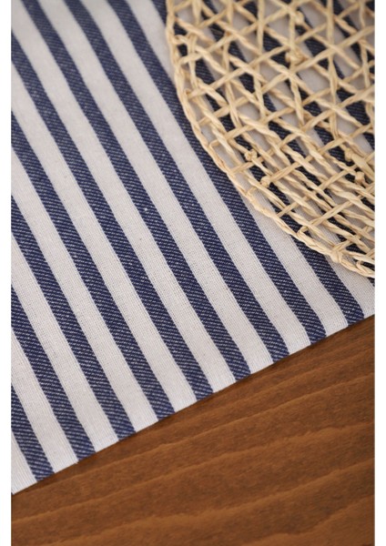 Lacivert Çizgili Keten Runner 40X150 Cm, Şık ve Kullanışlı Ev Dekorasyonu. fırsatları