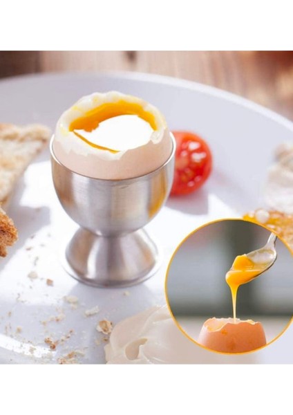 Paslanmaz Çelik Kadeh ve Yumurta Tutucu, 4'lü Set, Otel ve Restoran Için Şık Tasarım indirimleri