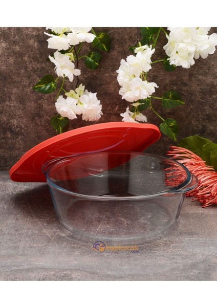 Kırmızı Kapaklı Yuvarlak Tencere 2100CC, Dayanıklı ve Şık Tasarım