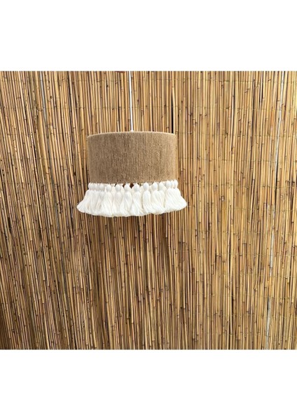 Kahverengi Makrome Püsküllü Avize, 30 cm Çapında Şık ve Doğal Aydınlatma Seçeneği fırsatları