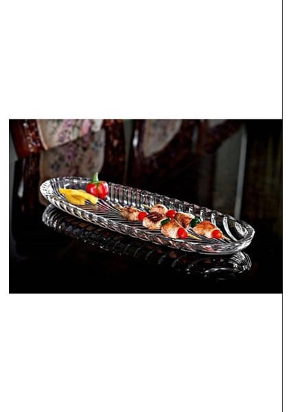 Turuncu Cam Kayık Tabak, 39 Cm, 2'li Set fiyatları