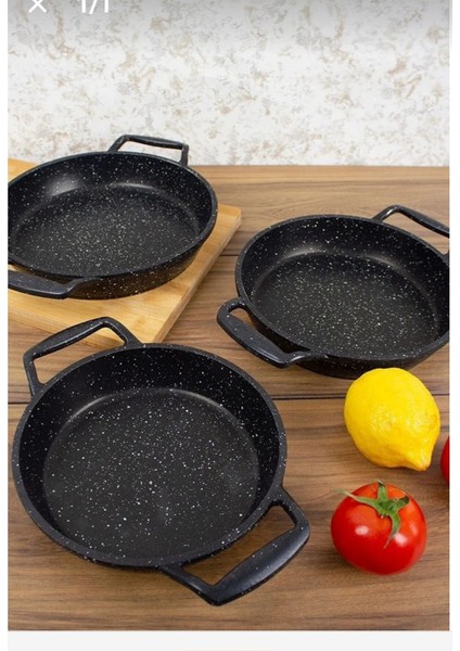 Döküm Granit Sahan, 3'lü Set, 18-20-22 Cm, Şık ve Dayanıklı Mutfak Gereci fiyatları