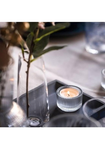 Turuncu Saydam Cam Mumluk, 3.5 Cm, Şık ve Minimalist Tasarım