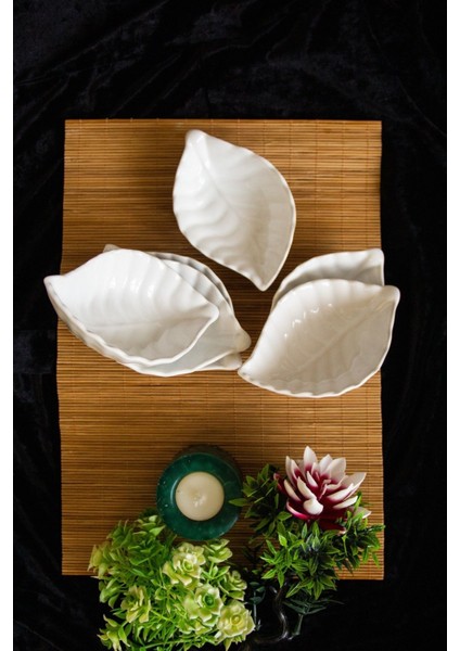 6'lı Seramik Çerezlik Takımı, Beyaz, 16X10,5X4CM, Şık ve Kullanışlı Kahvaltılık Seti