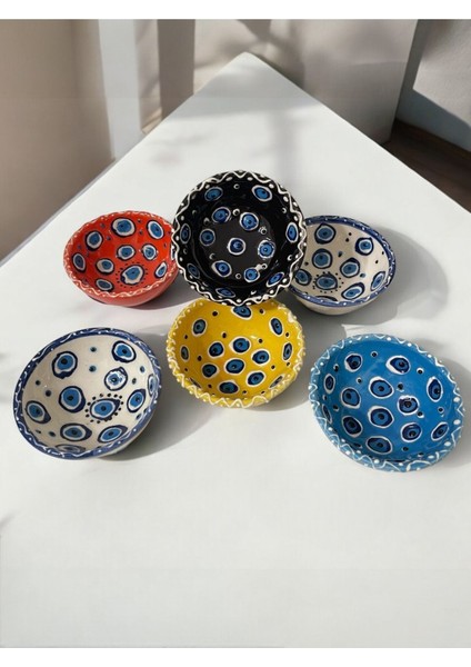 Renkli Işlemeli Çini Seramik Sosluk, Reçellik ve Çerezlik Seti fiyatları