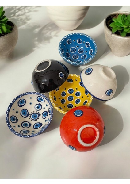 Renkli Işlemeli Çini Seramik Sosluk, Reçellik ve Çerezlik Seti fırsatları