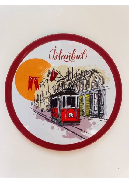 6'lı Istanbul Temalı Mantar Bardak Altlığı Seti modelleri