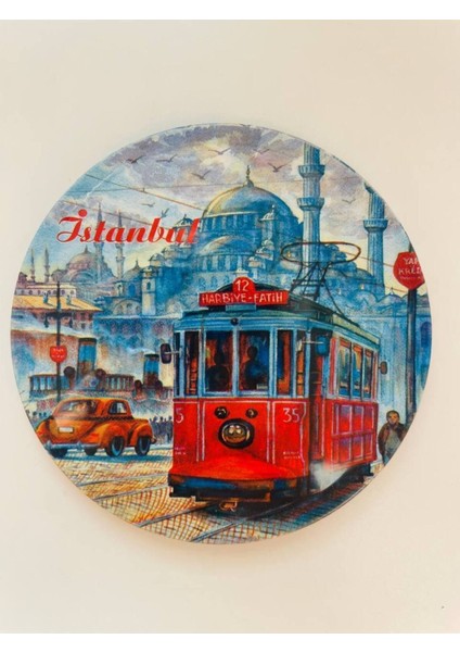 6'lı Istanbul Temalı Mantar Bardak Altlığı Seti