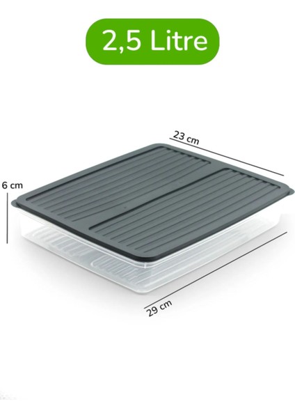 12'li Antrasit Kapaklı Saklama Kabı, Buzdolabı ve Mikrodalga Dostu, 18L indirimleri