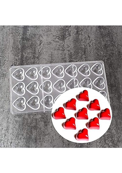 Polikarbon Kalp Çikolata Kalıbı, Beyaz, Dayanıklı ve Şık Tasarım