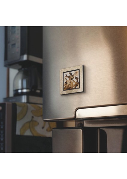 Bej Renkli Semazen Desenli Mdf Magnet Buzdolabı Süsü, Şık ve Dekoratif Tasarım fiyatları