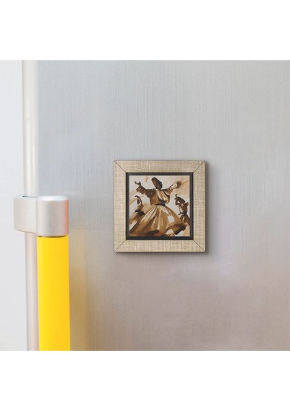 Bej Renkli Semazen Desenli Mdf Magnet Buzdolabı Süsü, Şık ve Dekoratif Tasarım modelleri
