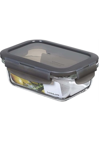 Dörtgen Saklama Kabı, 380 Ml, Gri, Dayanıklı ve Şık Mutfak Kullanımı Için Ideal