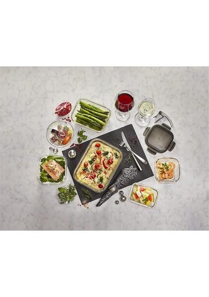 Dörtgen Saklama Kabı, 380 Ml, Gri, Dayanıklı ve Şık Mutfak Kullanımı Için Ideal fiyatları