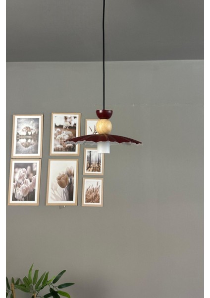 Modern Rustik Sarkıt Avize, Ahşap Şapka Başlık, Şık ve Sıcak Aydınlatma Seçeneği