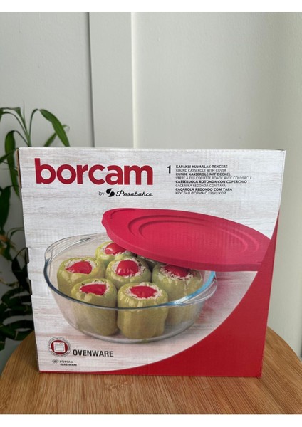 Yuvarlak Siyah Cam Kapaklı Büyük Borcam, Dayanıklı ve Şık Tasarım fırsatları