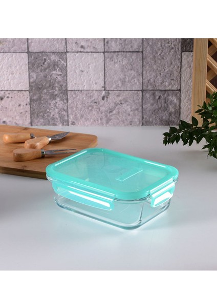 Yeşil Kapaklı Kilitli Saklama Kabı, 1030 Cc, Dayanıklı ve Şık Tasarım