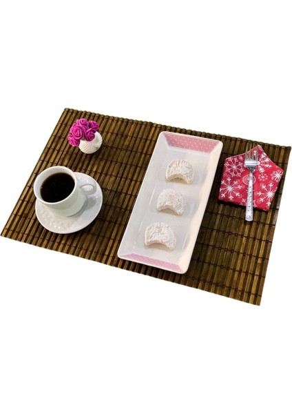 Kahverengi Bambu Hasır Tabak Altlığı, Şık ve Doğal Dekorasyon Için Ideal 1 Adet