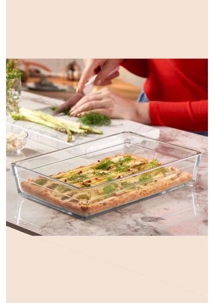 Turuncu Dikdörtgen Büyük Fırın Tepsi, Sağlam ve Şık Tasarım