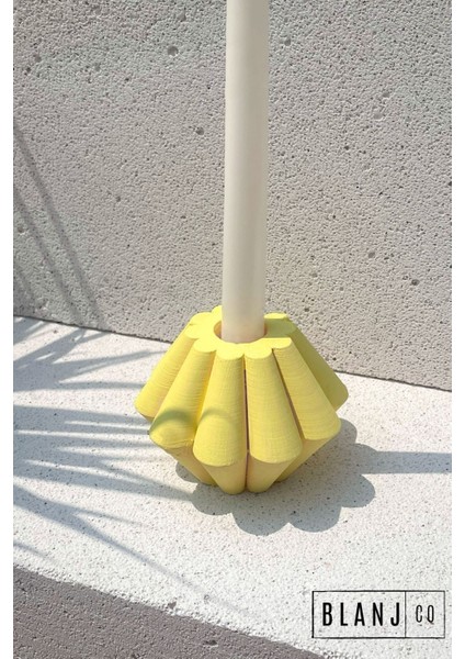 Şamdan Mumluk, Sarı, Şık ve Zarif Dekoratif Aksesuar