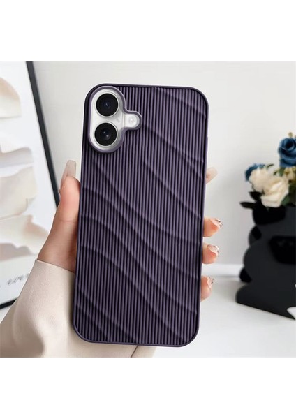 Apple iPhone 16 Plus Uyumlu Kılıf Zebana Fine-Line Silikon Kılıf Derin Mor